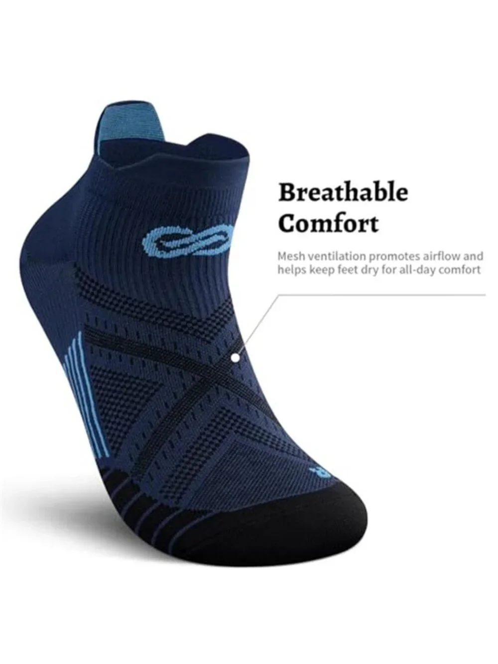 6 Pairs Unisex Compression Socks Ankle Running Socks for Plantar Fasciitis
